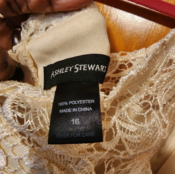 Ashley Stewart Size 16 Ivory Lace and Sequin Dress - Picture 3 of 5